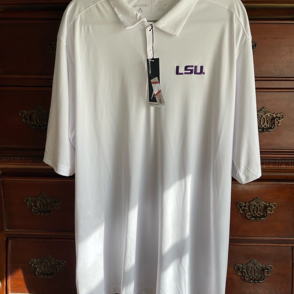 NWT White 2XT LSU Golf Shirt